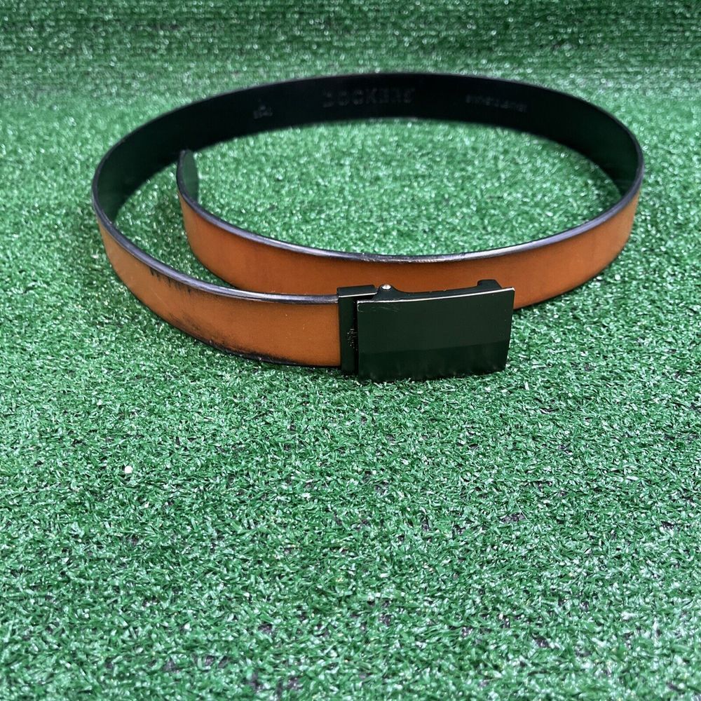 DOCKERS Men's Belt Size Large 38-40 Brown Black Synthetic Leather
